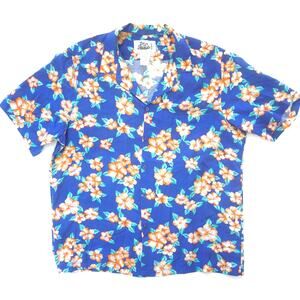 Vintage 90s Hilo Hattie's Aloha Hawaiian Floral Button Shirt Men's XL